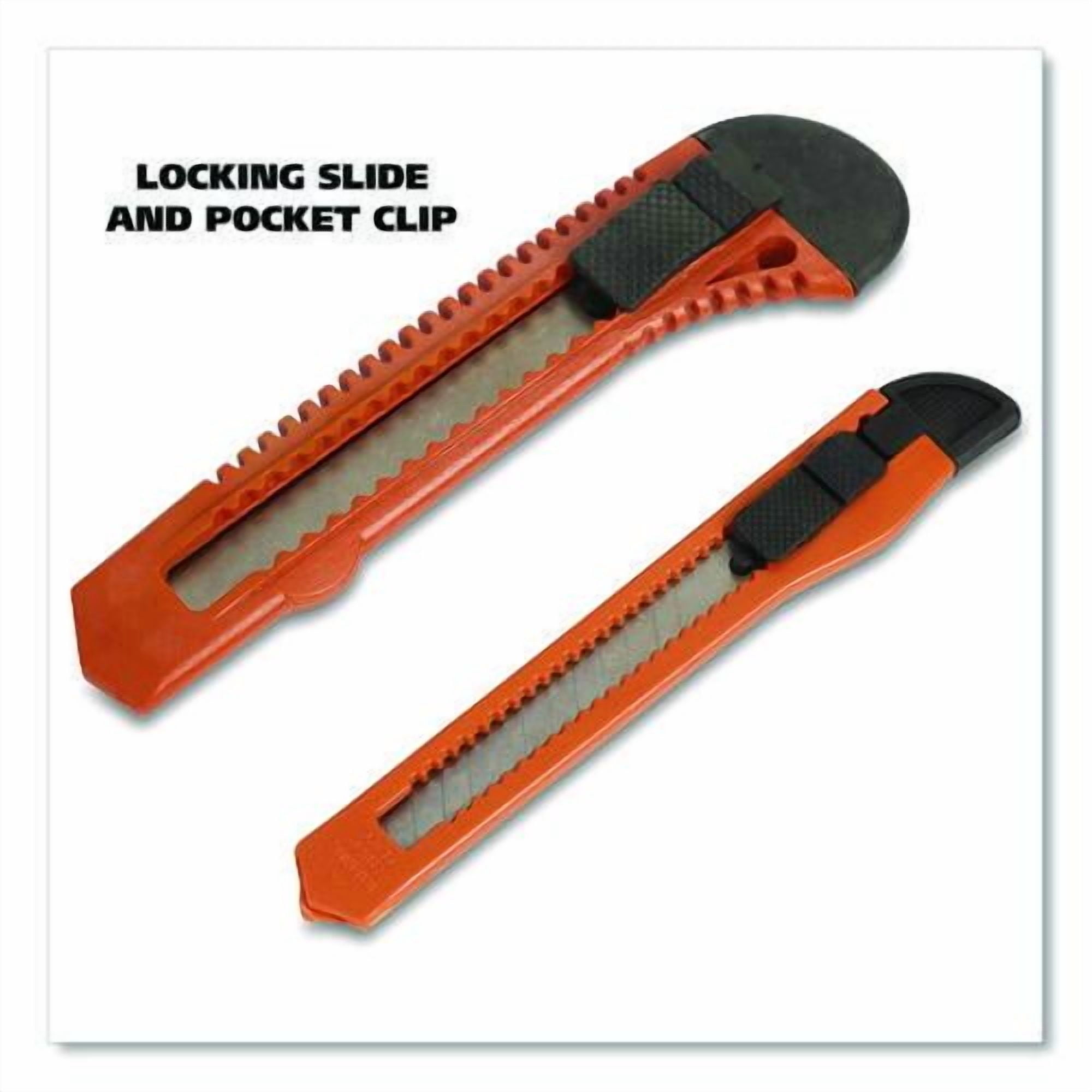 Snap-Off Utility Knife Set, 9 mm Knife, 18 mm Knife, Orange/Black | Bundle of 10