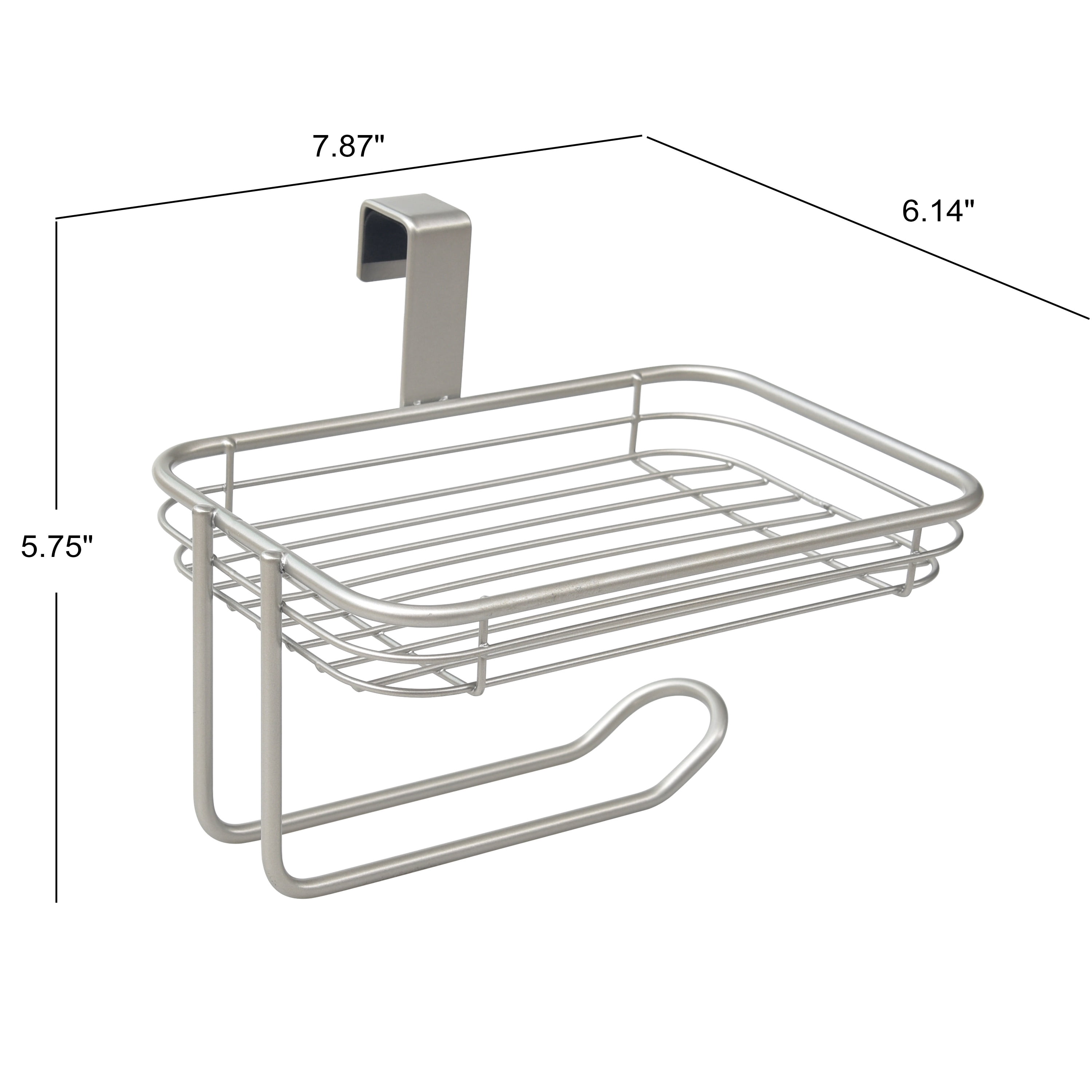 Mainstays Satin Nickel Over-the-Tank Toilet Paper Tissue & Wipes Holder