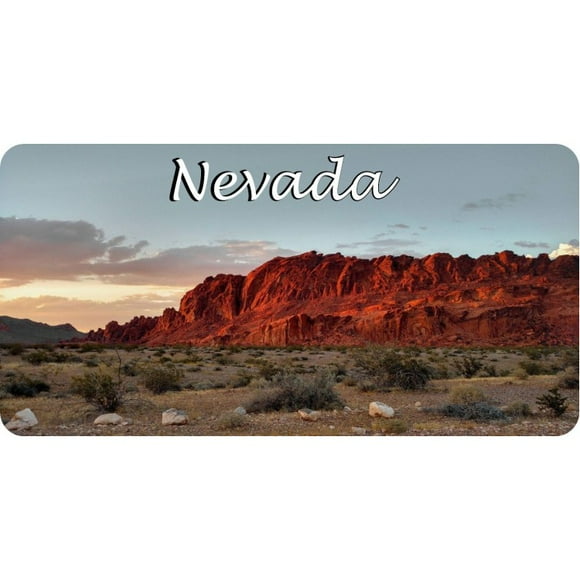Nevada Red Rock Scene Photo License Plate