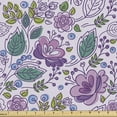 thumbnail image 1 of Botanical Fabric by the Yard, Floral Theme Colorful Flowers and Leaves with Blue Berries, Decorative Upholstery Fabric for Chairs & Home Accents, Dark Seafoam and Pale Purple by Ambesonne, 1 of 5