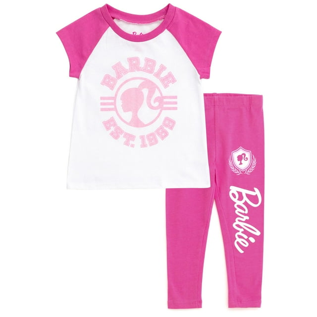 Conjunto de camiseta y leggings de Barbie para niñas pequeñas de 6 años