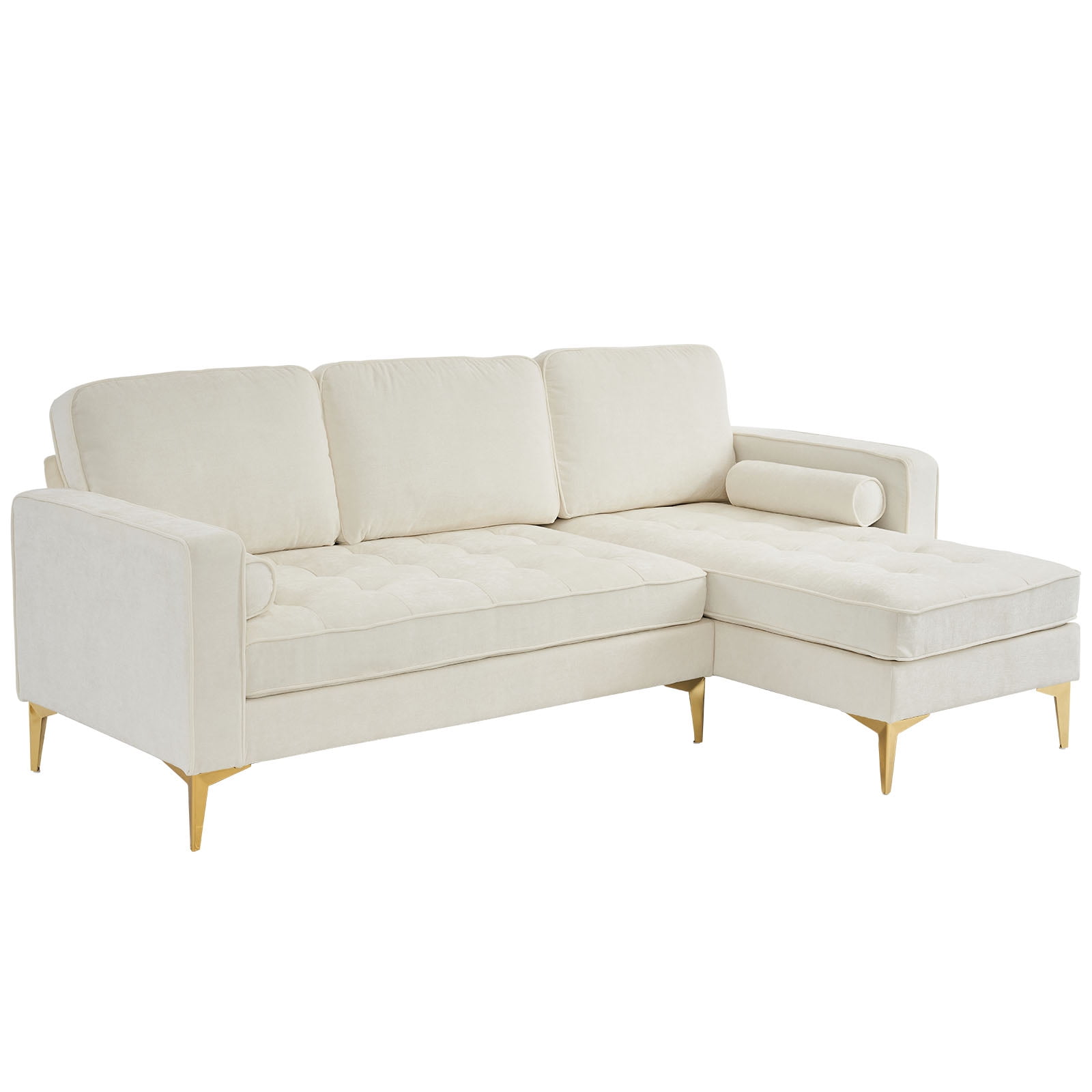YYAo Convertible Sectional Sofa Futon, L Shaped Couch with Reversible Chaise for for Living Room, Apartment and Small Space, Beige YYAo Convertible Sectional Sofa Futon, L Shaped Couch with Reversible Chaise for for Living Room, Apartment and Small Space, Beige