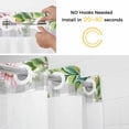 thumbnail image 5 of Spring Daisy Leaf Garland No Hook Shower Curtain with Snap in Liner Bird Welcome Light Grey Plaid Waterproof Bathroom Shower Curtain with See Through Top Window for Bathtub 72" x 78", 5 of 9
