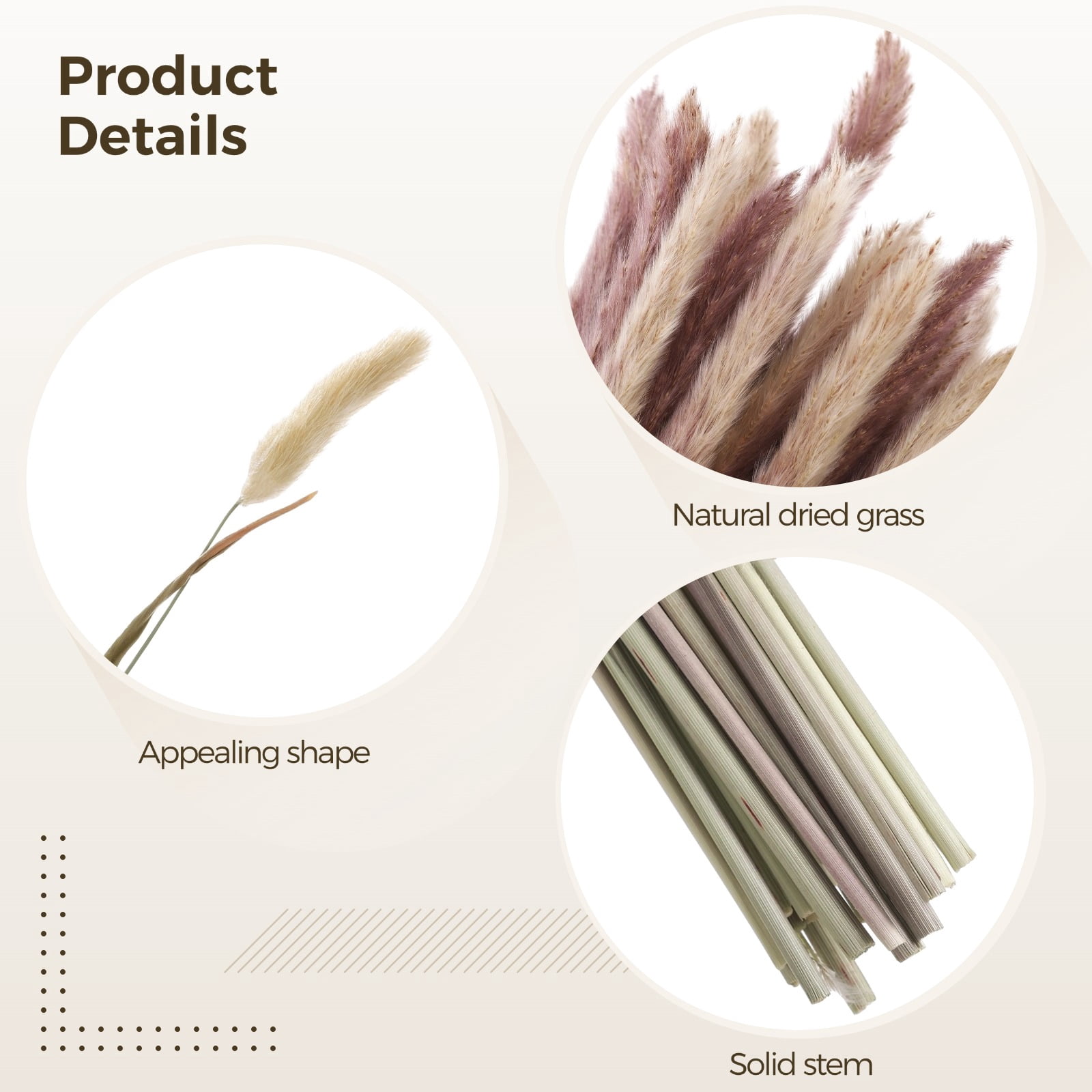 300PCS Dried Pampas Grass Bouquet, Natural Eucalyptus & Bunny Tail Grass, Boho Home Decor, Ideal for Wedding, Table, and Living Room Styling