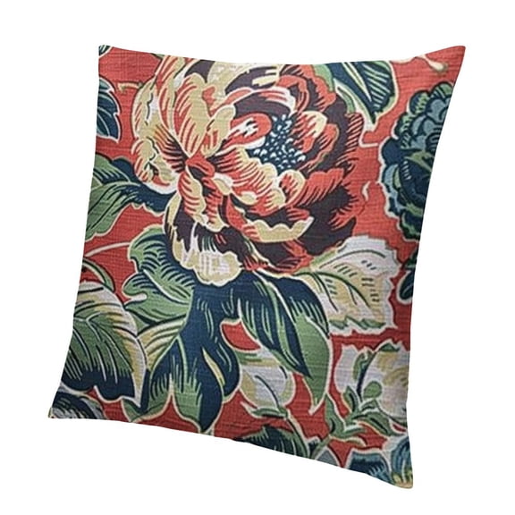 BANET Pillow Case Asian Inspi Throw Pillow Cover Flower Decorative Pillowcase for Sofa Living Room Bedroom 12x12in