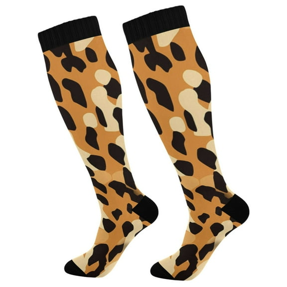 joogoo Leopard Long Socks Women Men Knee High Sock