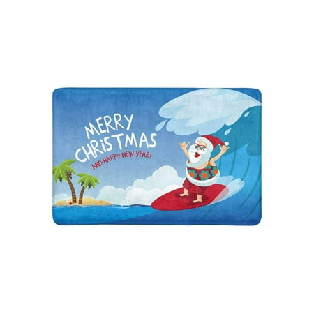 Mkhert Funny Merry Christmas Cartoon Santa Claus Surfing A