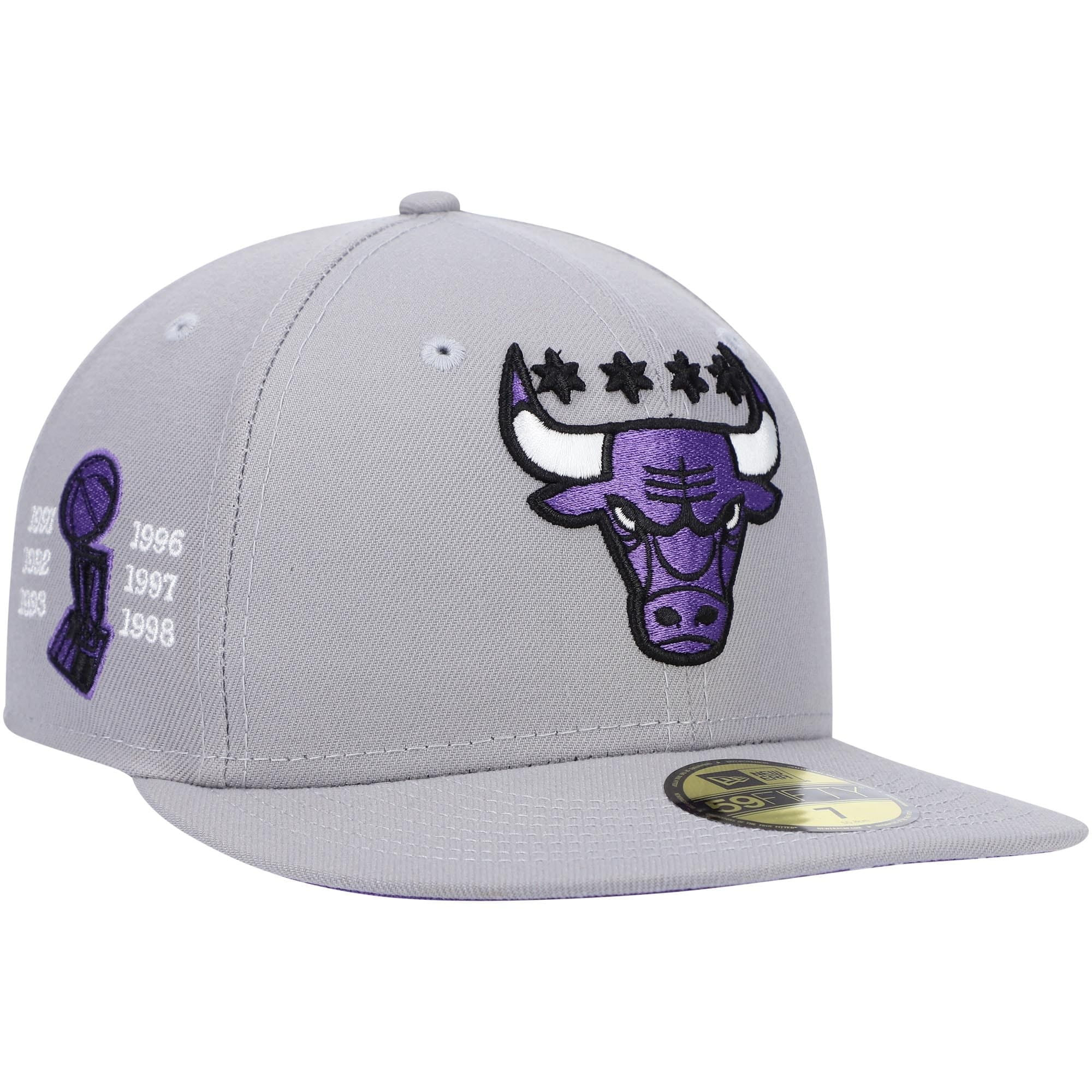 blue and grey bulls hat