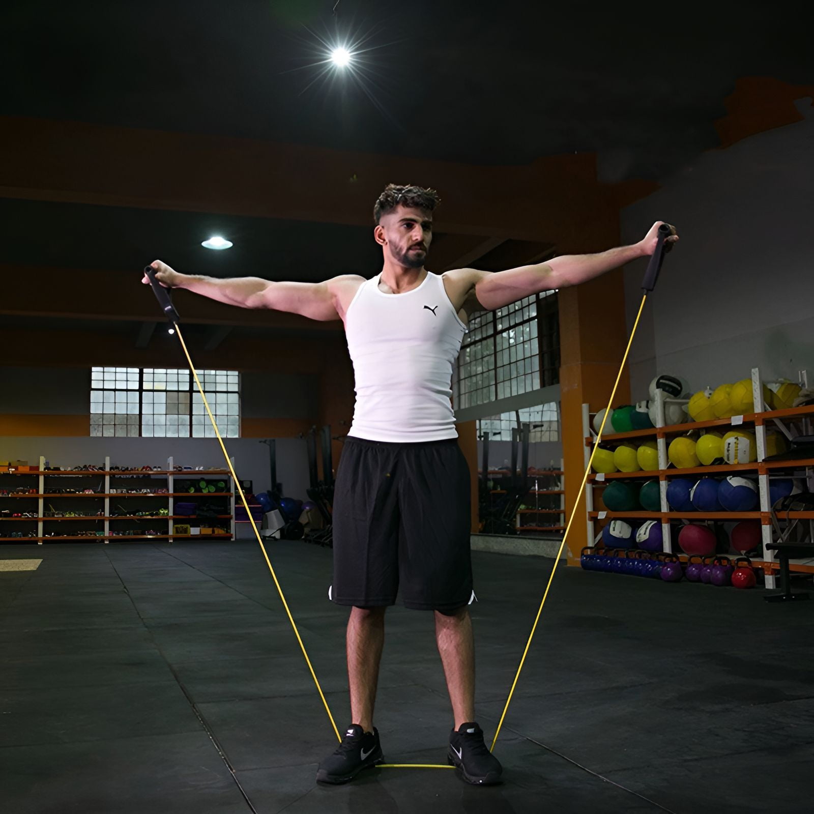 BESTSKY 4Pcs Resistance Bands,Workout Strength Training Resistance Bands with Handles,Glutes Home Activation Exercise Bands,Combination Style2,10/20Lb