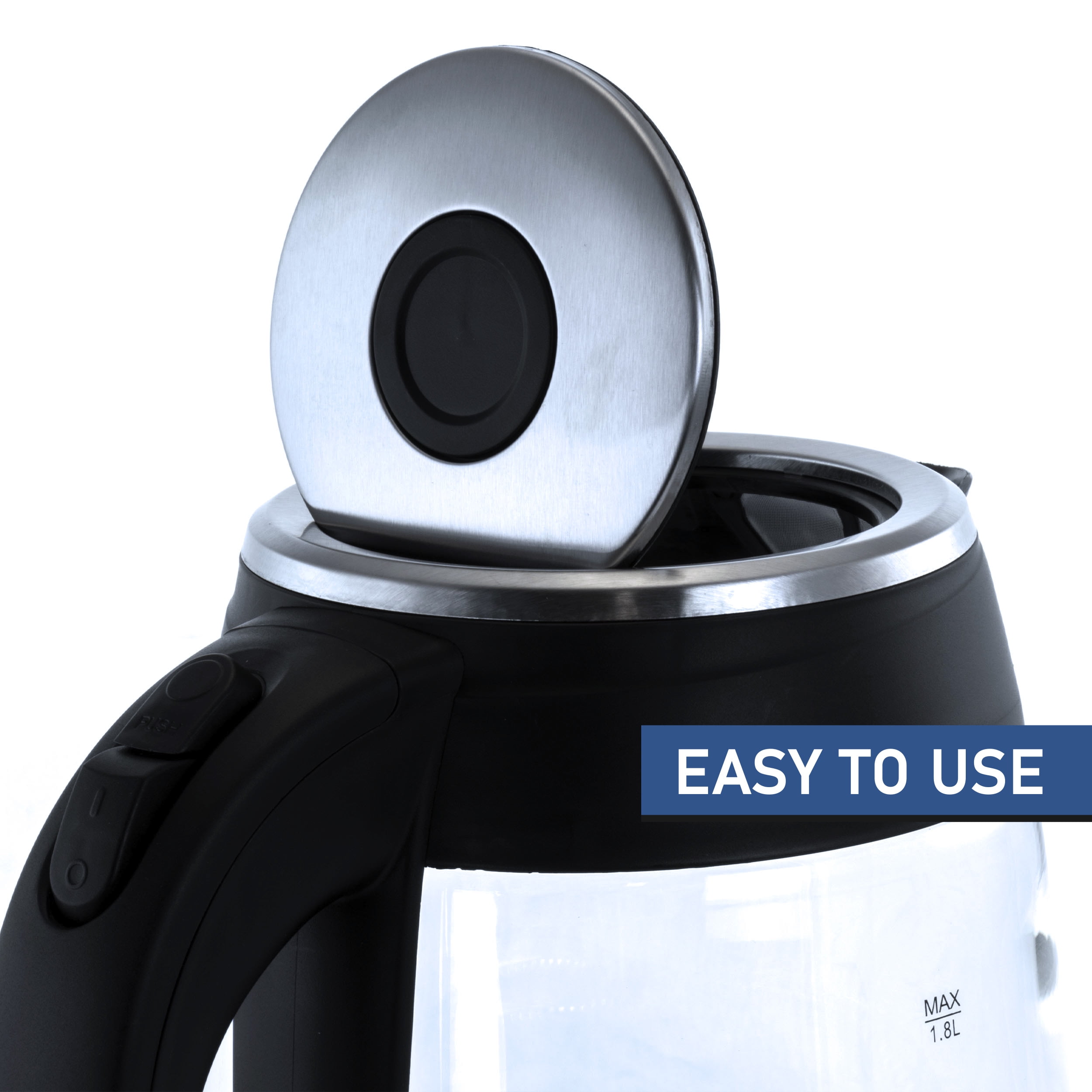 MegaChef 1.8Lt. Glass and Stainless Steel Electric Tea Kettle