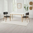 thumbnail image 6 of Dining Table- 59 Inch Rectangular Faux Wood White- Brown Splayed Legs, 6 of 6