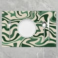 thumbnail image 2 of Girls Green Beige Abstract Placemats Set of 4 18"x12" Geometric Placemat for Kitchen Dining Table Decor Indoor Outdoor for Stripe Geometry Table Place Mats, Modern Groovy, 2 of 4