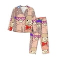thumbnail image 1 of Balery Cute Lamas Conjunto de Pijama con Estampado para Mujer, Conjunto de Dos Piezas con Manga Larga, Ropa de Dormir Suave con Bolsillos, Pijamas Cómodos-XX-Large, 1 of 7