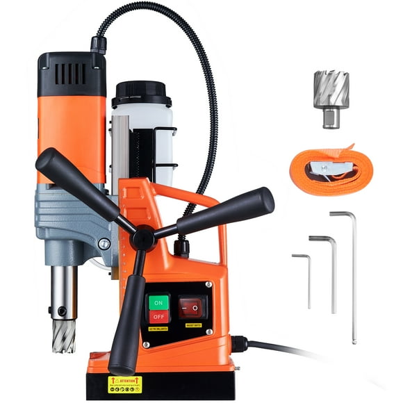 VEVOR Magnetic Drill, 1300W 1.57" Boring Diameter, 2922lbf/13000N Portable Electric Mag Drill Press with Variable Speed, 810 RPM Drilling Machine for any Surface Home Improvement Industry Railway