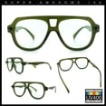 thumbnail image 2 of Retro Vintage Vibe Unique Horned Hinge Thick Plastic Racer Sunglasses All Green, 2 of 7