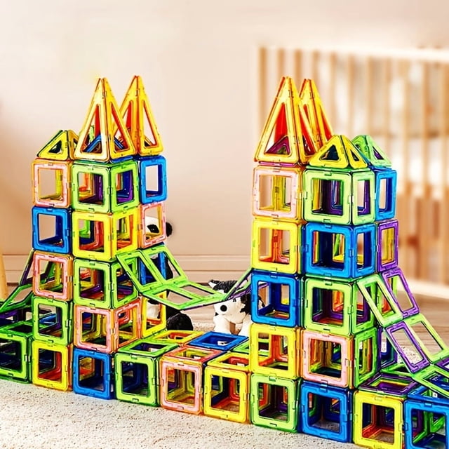 Bloques de construcción magnéticos de 50 piezas: tamaños grandes y pequeños - Juguetes magnéticos de bricolaje para niños - ¡Juego de construcción de diseñador, regalos para niños!