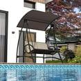 thumbnail image 7 of TOTAL 2-Seat Porch Patio Swing with Adjustable Canopy.Outdoor Loveseat Swing with Armrests, Weather-Resistant Steel Frame, Dark Brown Textilene Fabric, 7 of 7