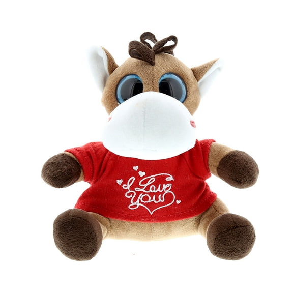 DolliBu I LOVE YOU Sparkling Big Eye Horse Plush- 6 inches