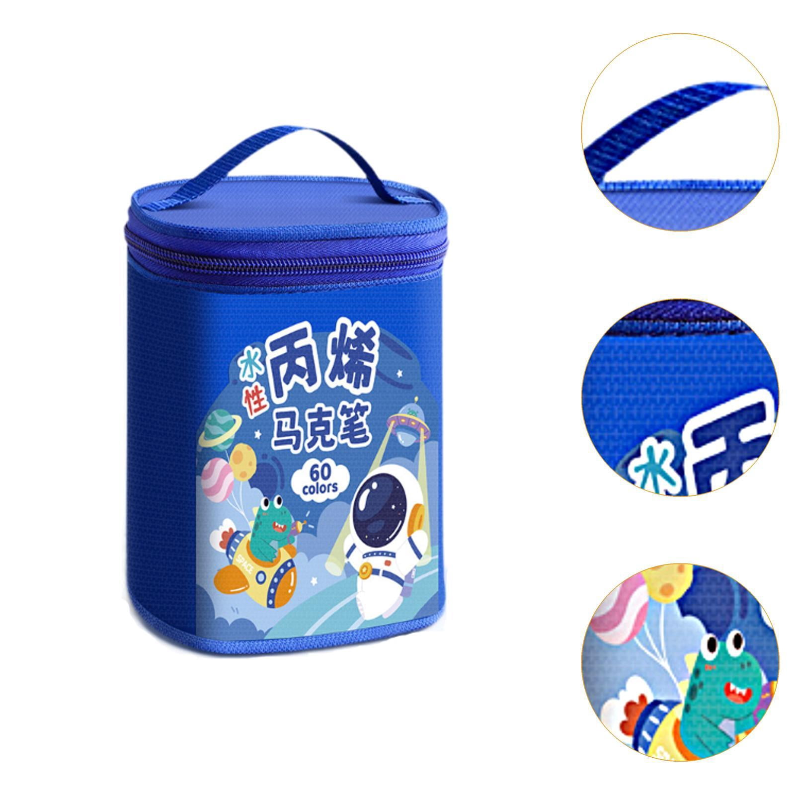 Tachiuwa Acrylic Paint Markers Acrylic Paint Pens Art Supplies with Carry Pouch Drawing Markers for Mugs Paper Artists DIY Crafts Wood 60 Color and Blue