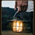 thumbnail image 3 of Vintage LED Camping Lantern with USB Charging Port, Dimmable Water-Resistant Portable Light for Outdoor Hiking Backpacking, 2000mAh Battery, 380LM, Type-C Fast Charging, IPX4, Warm White to Daylight, 3 of 6