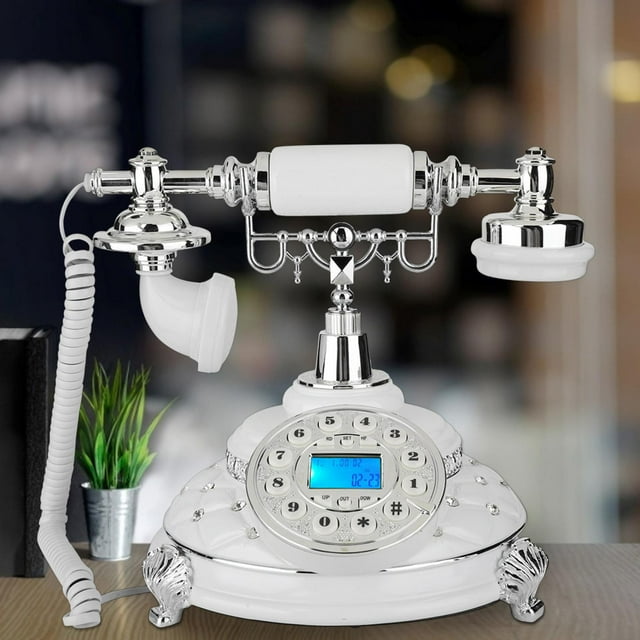 Caller Number Check Desk Phone, Silver Plated Gemstone Landline, For Hotel For Home