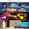 thumbnail image 2 of LED Strip Lights, 50ft 15m RGB Color Changing Music Sync LED Lights Strip with Remote, APP Bluetooth Control and 12V Power Supply for Bedroom TV Room Decor, Non-Waterproof, 2 of 6