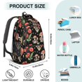 thumbnail image 5 of Mushroom and Moon Black Pattern Backpack for School, Cute School Bag with Adjustable Shoulder Straps and Padded Back, 16.9"x12.6"x5.9", 5 of 5