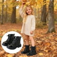 thumbnail image 2 of REDARER Kids Plush Lined Ankle Boots - Soft Sole Non- Leather Boots with Side Zipper & Lace Up, Warm Outdoor Play & Daily Wear,Size:9.5-10 Years, 2 of 9