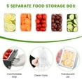thumbnail image 4 of BEAMNOVA Chilled Condiment Server with Lid, 5 Compartments Ice Chilled Fruit Salad Garnish Dispenser Box Condiment Caddy Containers (2 Pack), 4 of 8