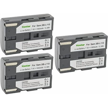 Kastar SB-L110 Battery 3-Pack Replacement for Samsung VP-D24 VP-D250 VP-D26 VP-D270 VP-D30 VP-D301 VP-D303 VP-D305 VP-D307 VP-D31 VP-D323 VP-D323i VP-D325 VP-D327 VP-D327i Camera