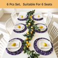 thumbnail image 5 of Boho Purple Floral Round 13 Inch Placemats Set of 6, Farmhouse Botanical Vintage Paisley Flower HeatResistant Non Slip Place Mats for Dining Table, Wipeable Kitchen Table Mats for Housewarming, 5 of 9