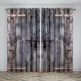 thumbnail image 4 of 2 Panels 3D Soft Gray Barn Door Style BlackoutCurtains - Block Light and Noise for aRelaxing Sleep Environment, 4 of 7