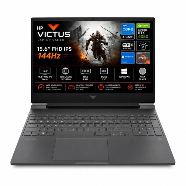 Laptop HP Victus 15-fa2082wm Intel Core i5 13ª Generación 16GB RAM 512GB SSD Negro