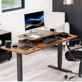 thumbnail image 3 of VIVO Vintage Brown Height Adjustable 28" Standing Desk Monitor Riser Tabletop, 3 of 9