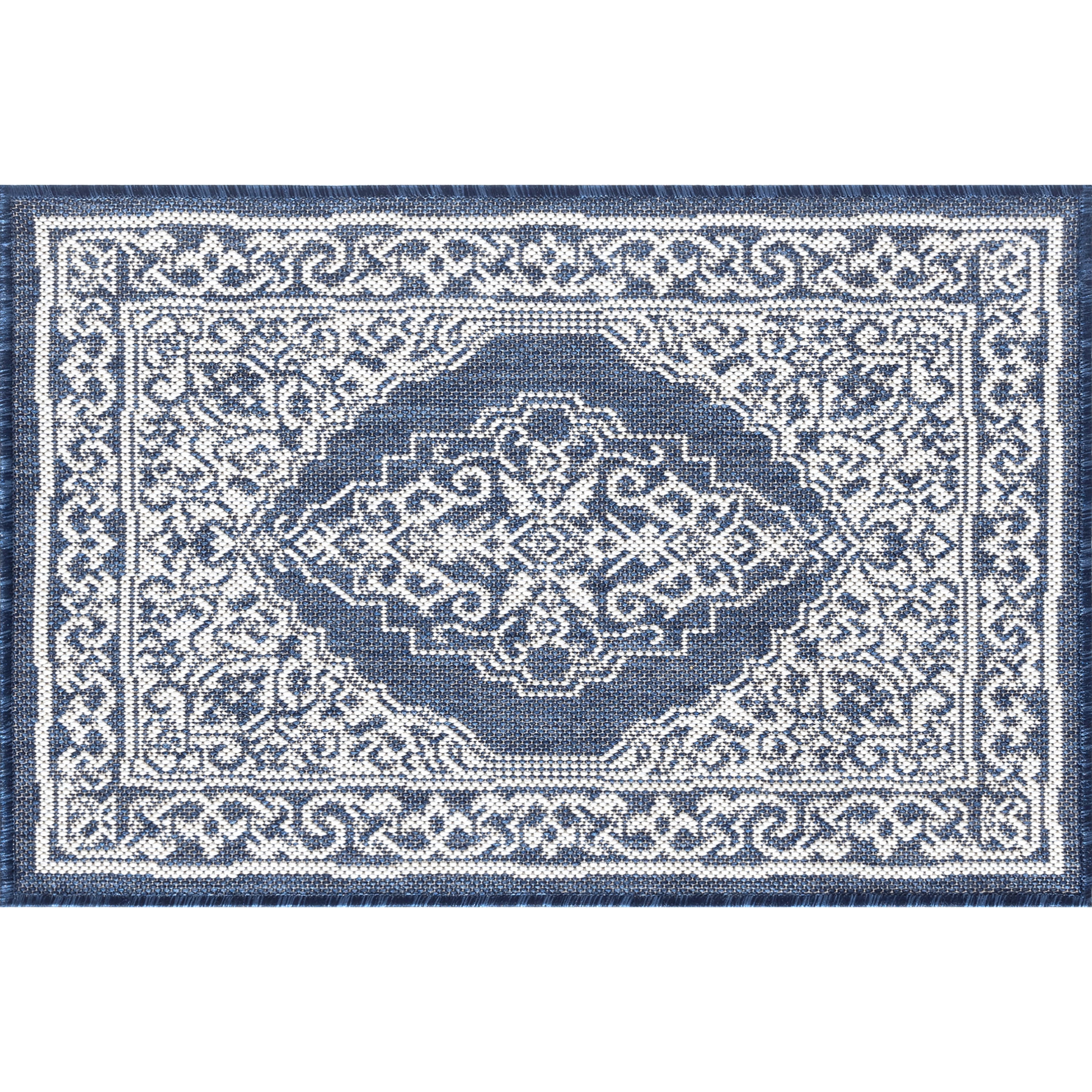 2x3 Water Resistant, Small Indoor Outdoor Rugs for Patios, Front Door Entry, Entryway, Deck, Porch, Balcony | Outside Area Rug for Patio | Navy, Floral | Size: 2' x 3'