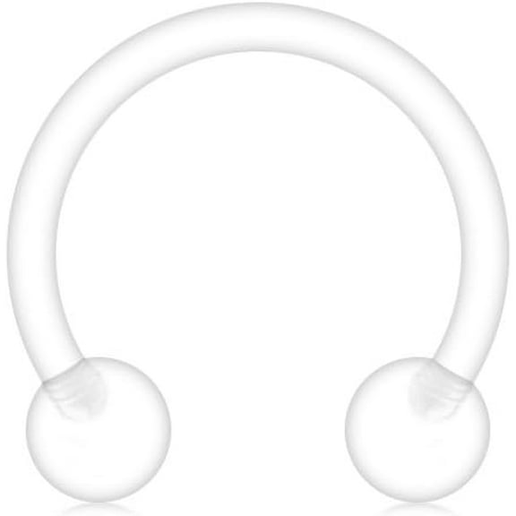 GHRTGR-Clear UV Flexible Bioflex Acrylic Body Piercing Jewelry Kit Set for Nose Septum Horseshoe Earring Eyebrow Tongue Nipple Lip Ring Stud 14G 16G