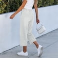 thumbnail image 5 of Women's High Waist Jeans, Wide Leg Cropped Jeans, Stretch Denim Trousers with Side Pockets, Casual Straight Leg Ankle Jeans for Daily Wear, Work, and Relaxed Outfits-Light Ashy, 5 of 6