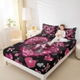 thumbnail image 4 of Homewish Initial A Letter Twin Sheet Sets, Kawaii Princess Bowknot Twin Fitted Sheet, Romantic Love Heart Flat Sheet, Breathable Home Decor, 3 Pieces, 4 of 7