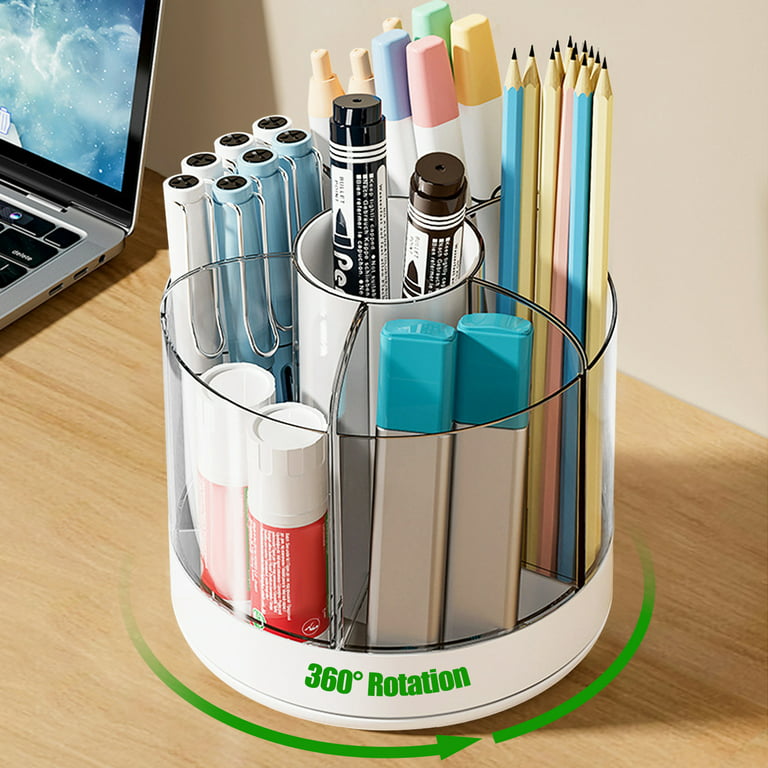 clear acrylic pen holder 360-degree rotating