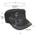 thumbnail image 4 of SILVERFEVER Women's Military Cadet Cap Hat - Patch Cotton - Studded & Embroidered, 4 of 7
