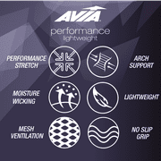 Avia Womens Performance Lightweight Ankle Socks, 10-Pack