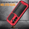thumbnail image 6 of SaniMore for Samsung Galaxy S24 5G 2024 Rugged case with Screen Protector, Stand Camera Slide Cover for Samsung S24 Metal Military Sturdy Armour Shockproof Cover for Man Outdoor, Red, 6 of 8