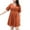 Orange, variant on Njagoc3 Womens V - Neck Half - Sleeve Dress, Solid Color for Summer Casual & Office