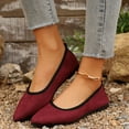 thumbnail image 2 of Breathable Pointed Toe Slip-On Flat Shoes for Women, Casual Solid Color Design for Spring and Summer Comfort, Versatile Style Wine,37, 2 of 9