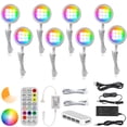 thumbnail image 1 of AIBOO Under Cabinet Lighting Kit, 8 Pack Dimmable RGB and CCT LED Puck Lights with Timer Function, Wireless Remote Control, Linka, 1 of 8