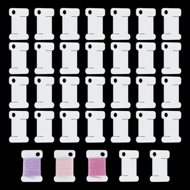 Plastic Floss Bobbins, 300 Pack Thread Cards Cross Cotton For Craft Diy Sewing Storage Case Embroidery Pure Blue