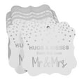 thumbnail image 3 of Inkdotpot Hang Tags Hugs & Kisses From The New Wedding Favor Bracket Shape Gift Tags Real Silver Foil Bonbonniere Tag Pack Of 50, 3 of 7