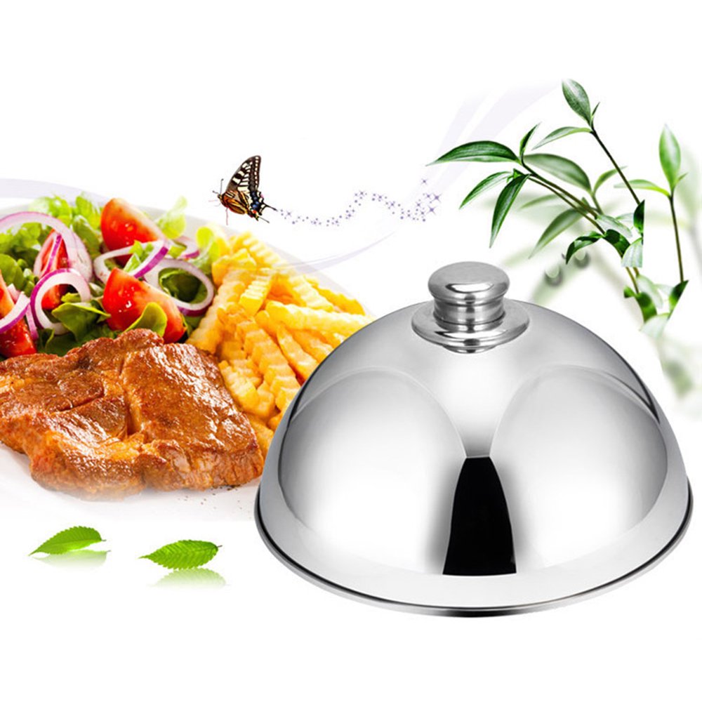 10Inch Stainless Steel Cheese Melting Dome Meal Steaming Steak Cover Restaurants Meal Dish Food