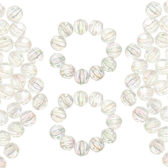 SEWCHICS 100 Pieces Transparent Crystal Shiny Beads for Jewelry Making and DIY Craft Projects