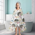 thumbnail image 6 of Cute Hedgehog and Mushroom Hooded Bath Towel，60"x35" for Ages 3 To 12 Kids, Quick Dry Lightweight Soft Microfiber Hood Beach Towel Cover Up for Kids, 6 of 7
